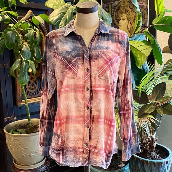 Eddie Bauer Tops - Eddie Bauer custom bleached button down shirt
